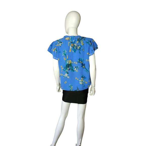 CeCe Women's Tropic Night Island Oasis Flutter Sleeve Blouse Top Size XL NWT - Picture 4 of 6